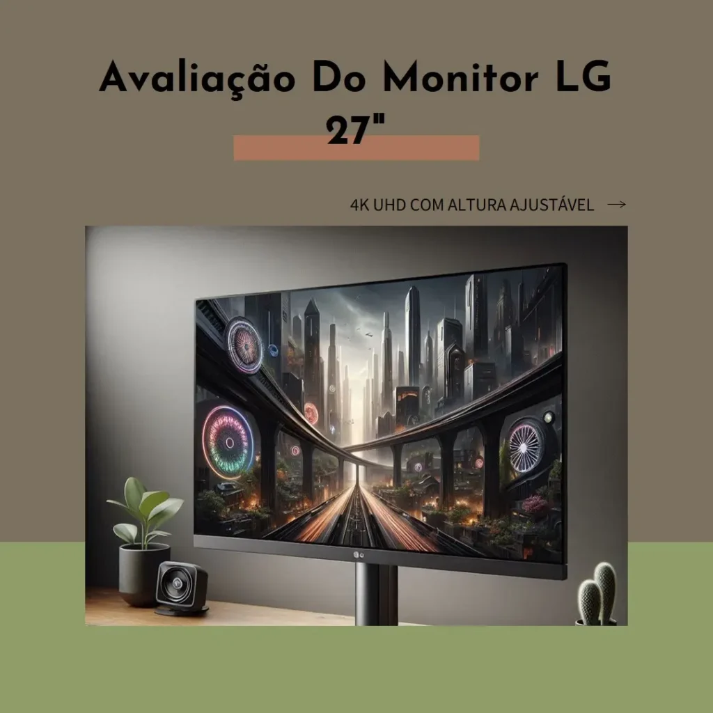 Monitor LG 27" 4K UHD com Altura Ajustável