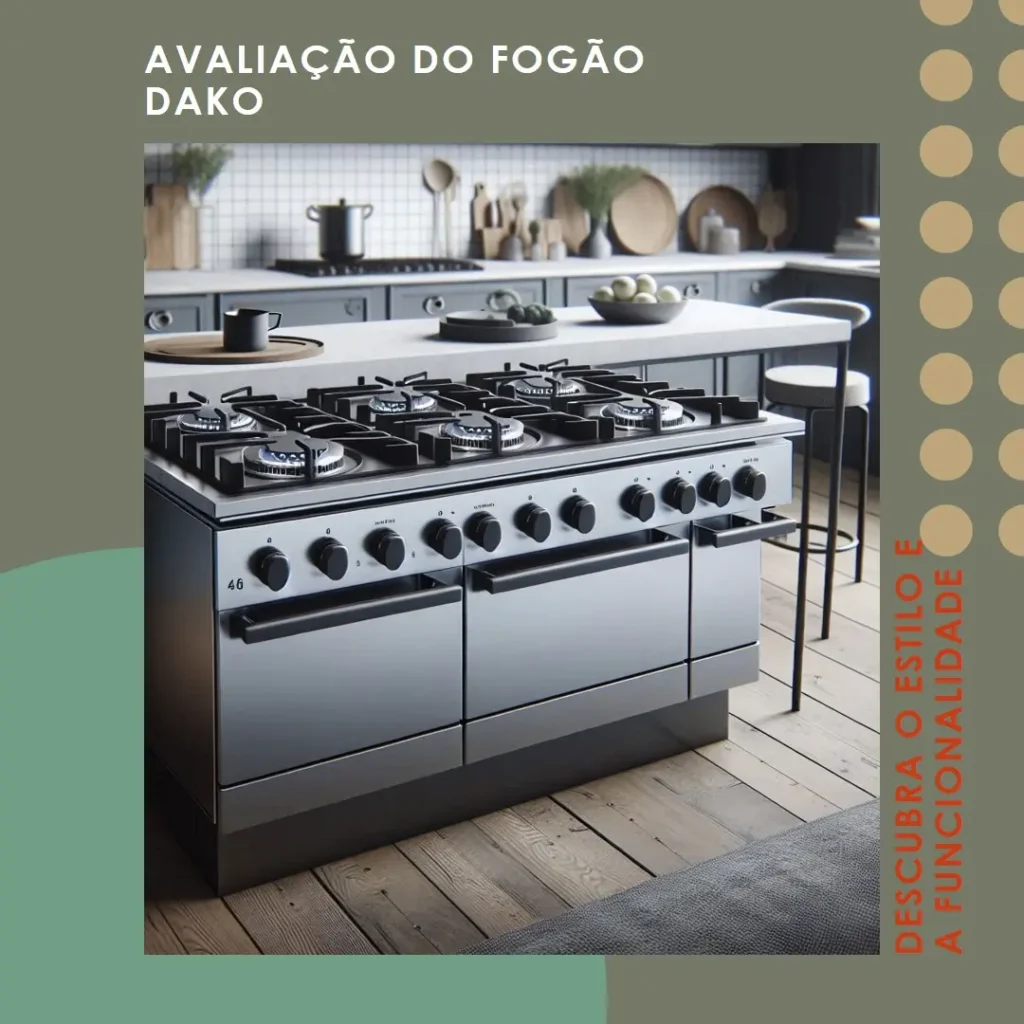 Fogão 4 Bocas Dako Magister Style com Mesa de Vidro