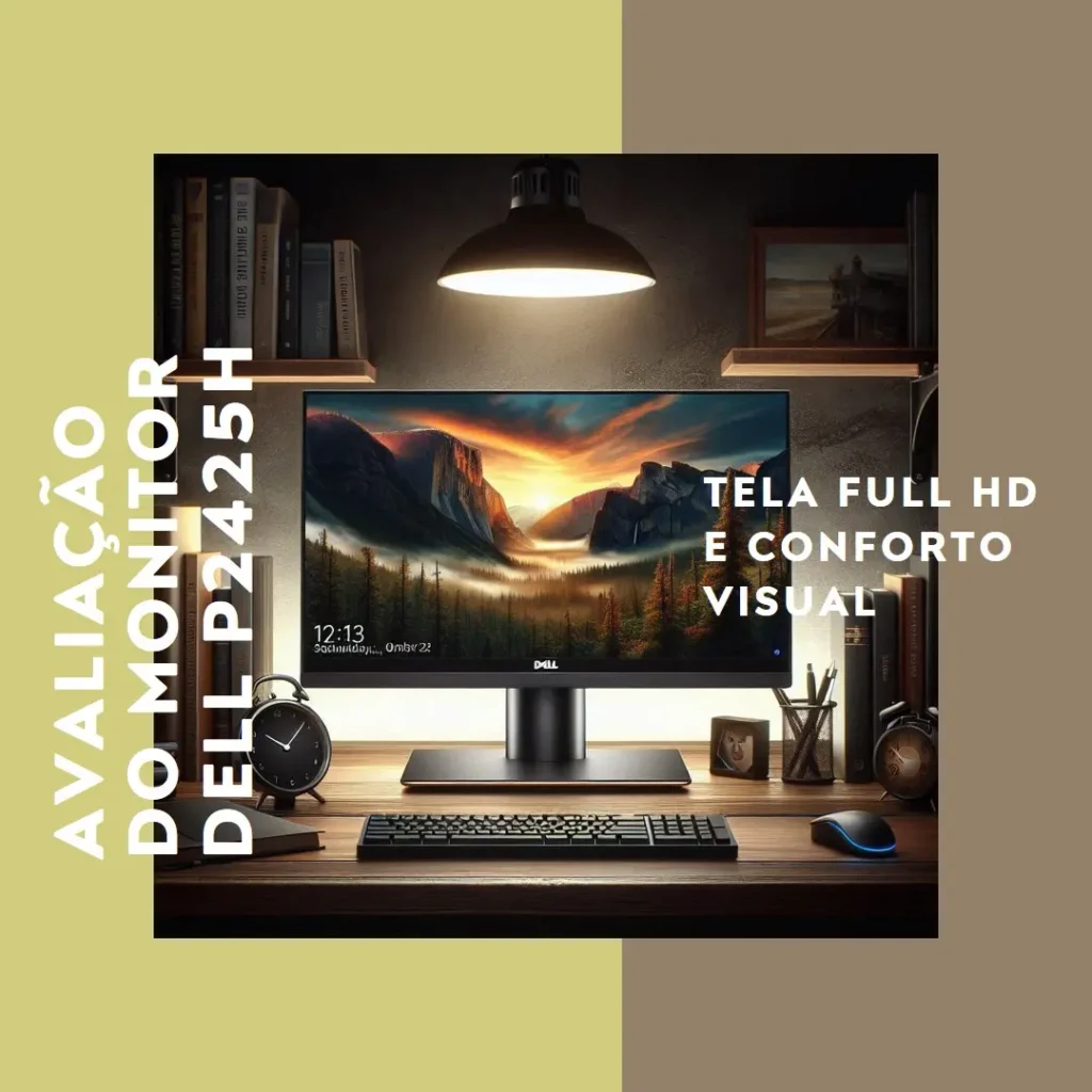 Monitor Dell de 24" P2425H – Tela Full HD e Conforto Visual