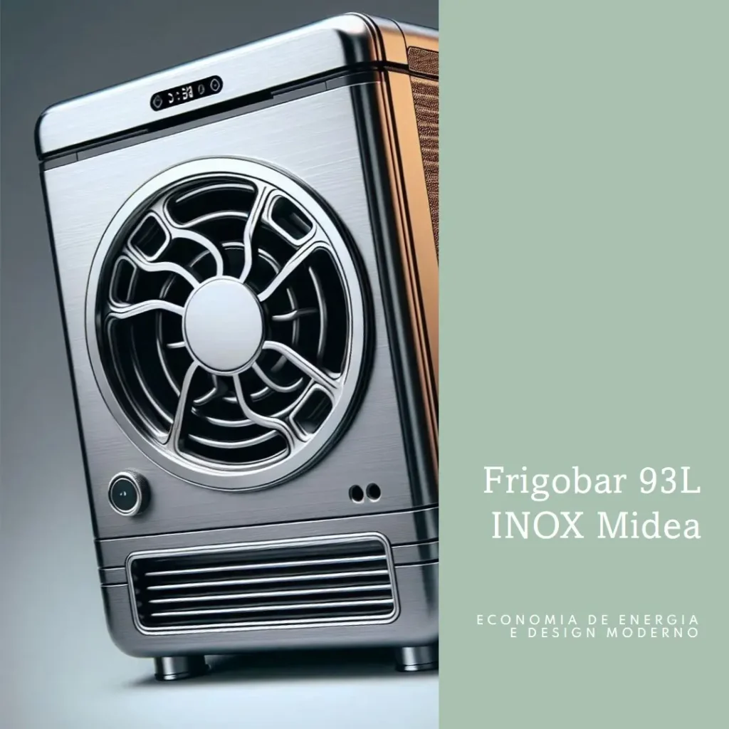 Frigobar 93L INOX 127V Midea com economia de energia