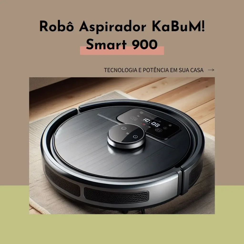 Robô Aspirador KaBuM! Smart 900 Preto: Tecnologia, Potência e Facilidade