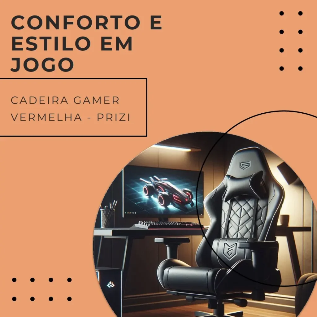 Cadeira Gamer Vermelha - Prizi - Jx-1039r: Conforto e Estilo para Seu Jogo
