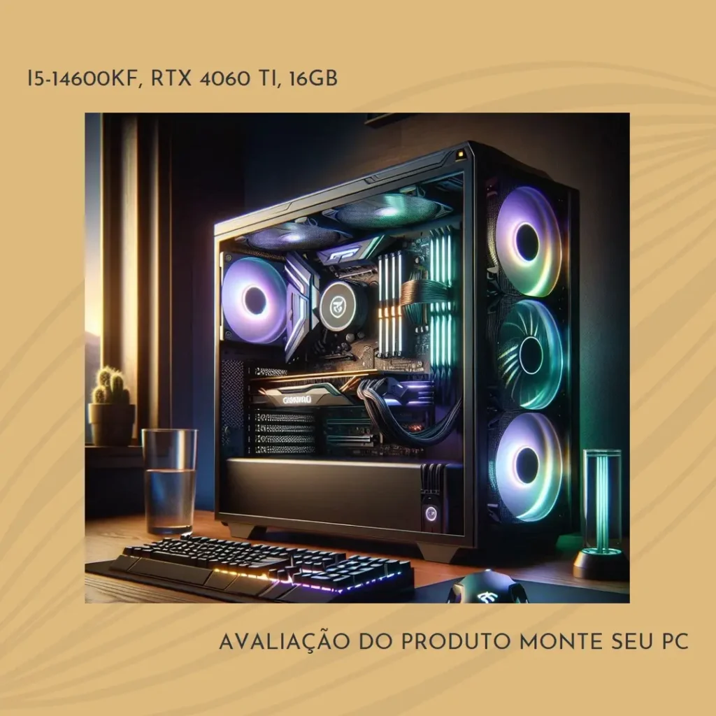 Monte seu PC: i5-14600KF, RTX 4060 Ti, 16GB, 1TB SSD