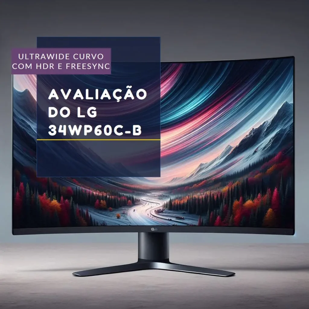 LG 34WP60C-B 34” UltraWide Curvo QHD com HDR e FreeSync