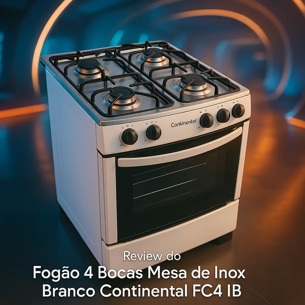 Fogão 4 Bocas Mesa de Inox Branco Continental FC4IB: Design Moderno e Funcionalidade Prática