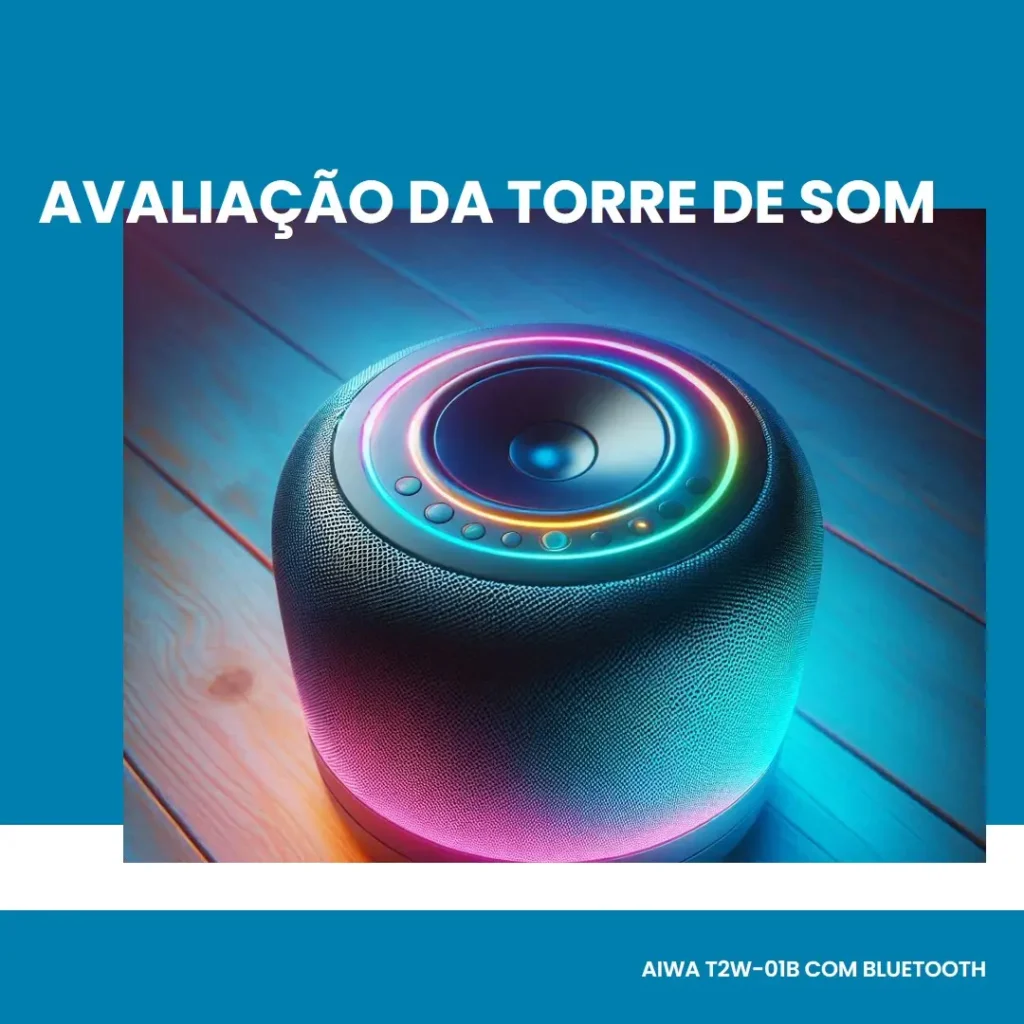Torre de Som AIWA T2W-01B 2200W com Bluetooth e RGB