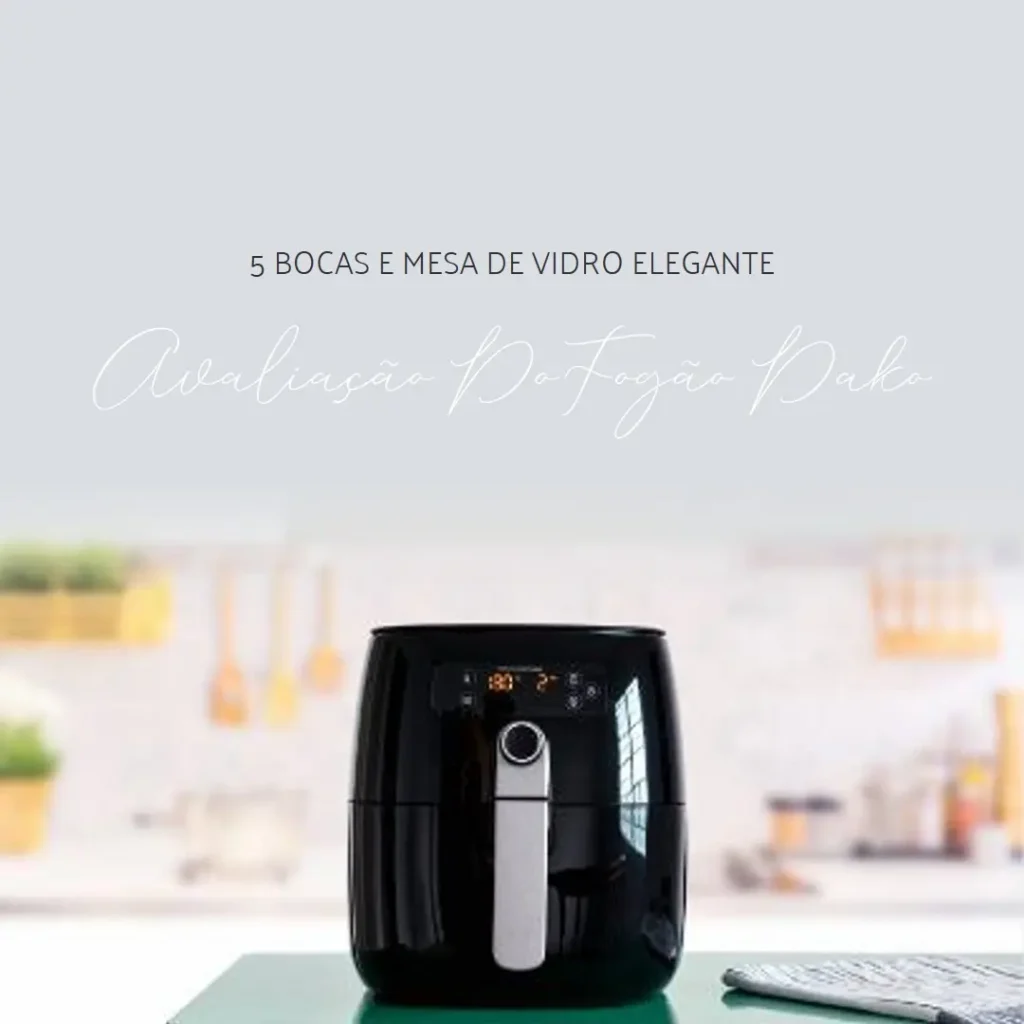 Fogão 5 bocas Dako Supreme Glass Branco com mesa de vidro