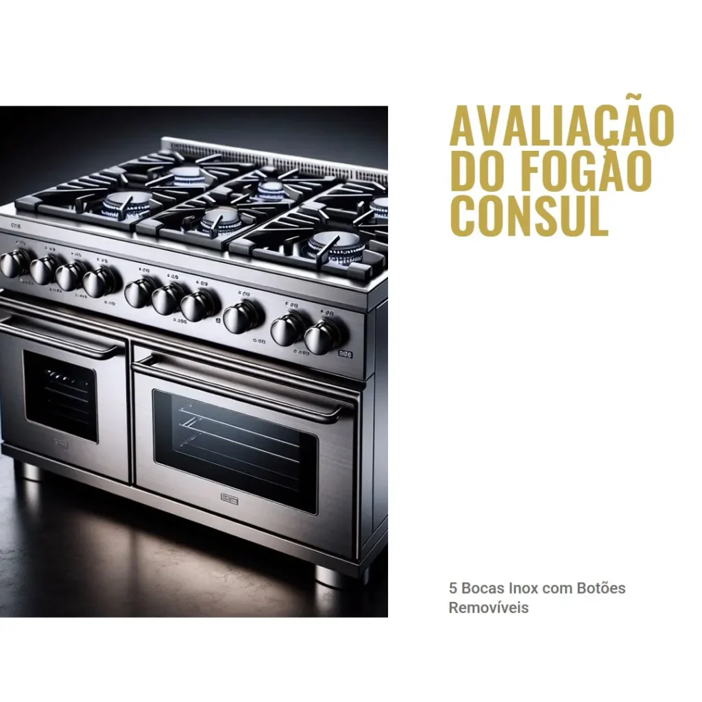 Fogão Consul 5 Bocas Inox com Botões Removíveis