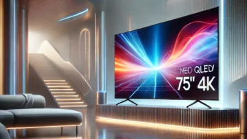 Samsung AI TV 75" Neo QLED 4K com som imersivo e IA