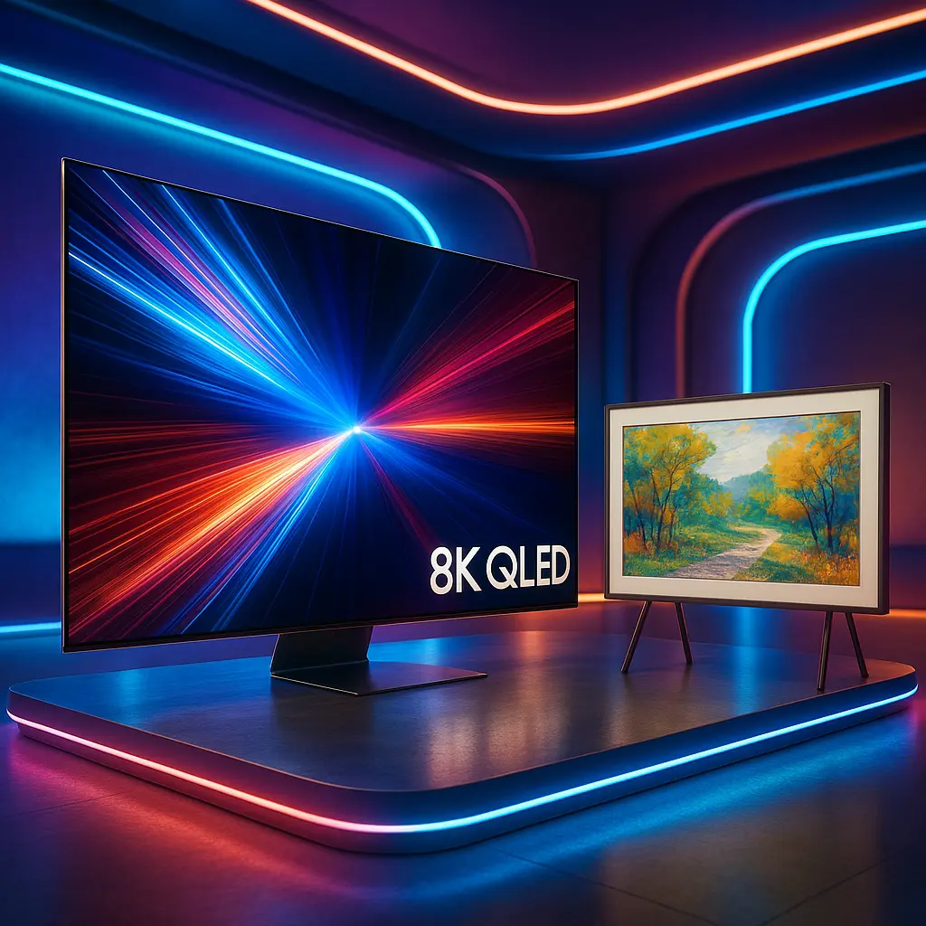 Samsung AI TV 65QN800D 8K + QLED The Frame 32”: Imersão e Estilo no Combo Definitivo