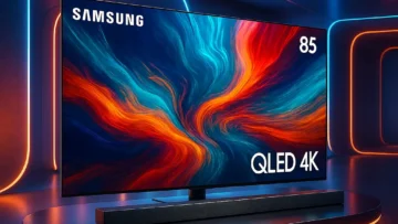 Samsung Smart Big TV 85" QLED 4K com Soundbar: Imersão Total e Performance de Ponta