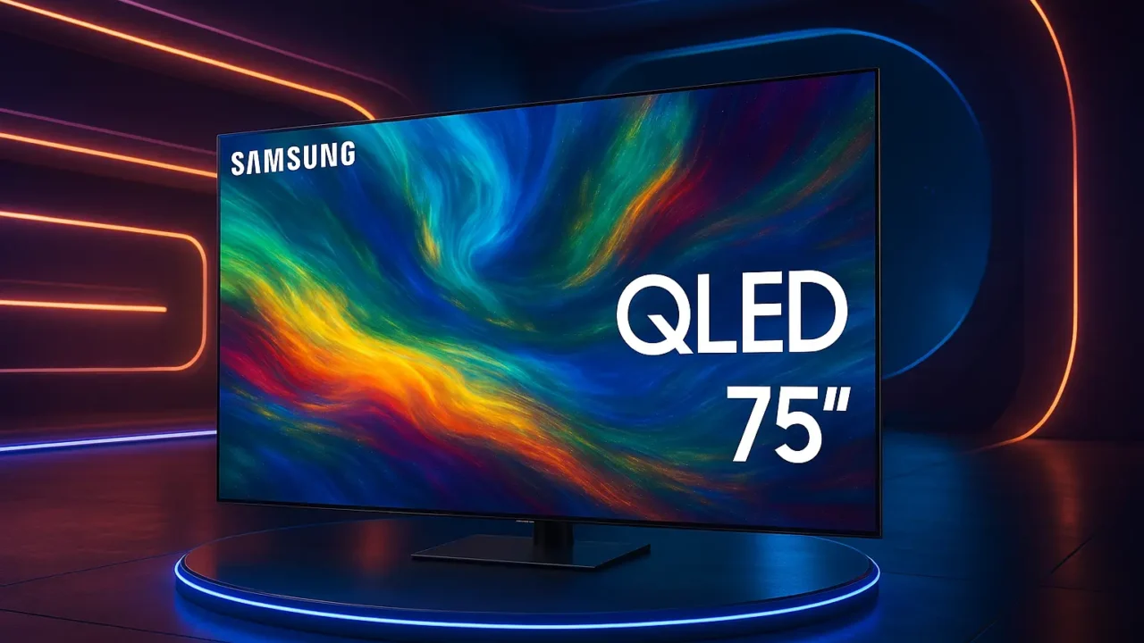 Samsung Smart TV QLED 75" 4K UHD Q70C – Imersão Total com Modo Game e Alexa