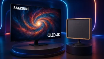 Samsung Smart Big TV 75" QLED 4K + Music Frame: Imersão Total em Som e Imagem
