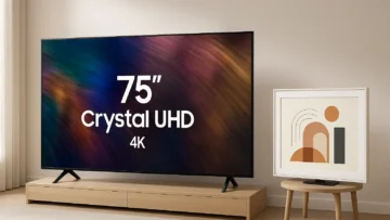 Smart Big TV 75" Crystal UHD 4K 75DU8000 + QLED The Frame 32LS03C: Imersão e Estilo no Combo Ideal