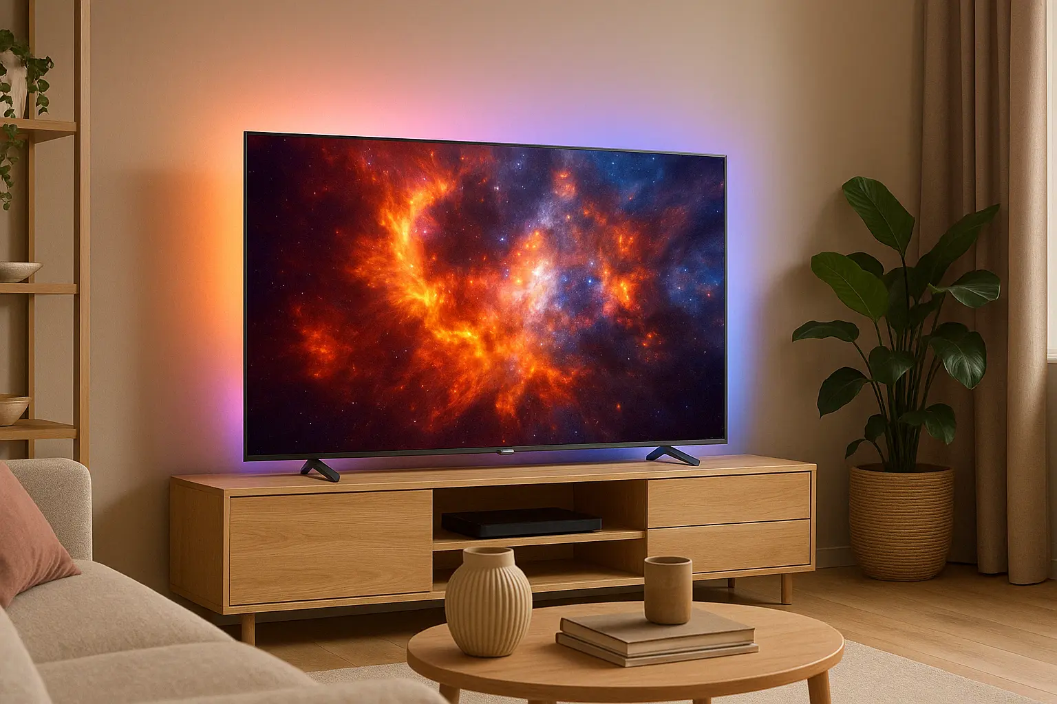 Smart TV 75" Mini LED 4K Philips THE XTRA: Imersão Máxima com Ambilight e 120Hz