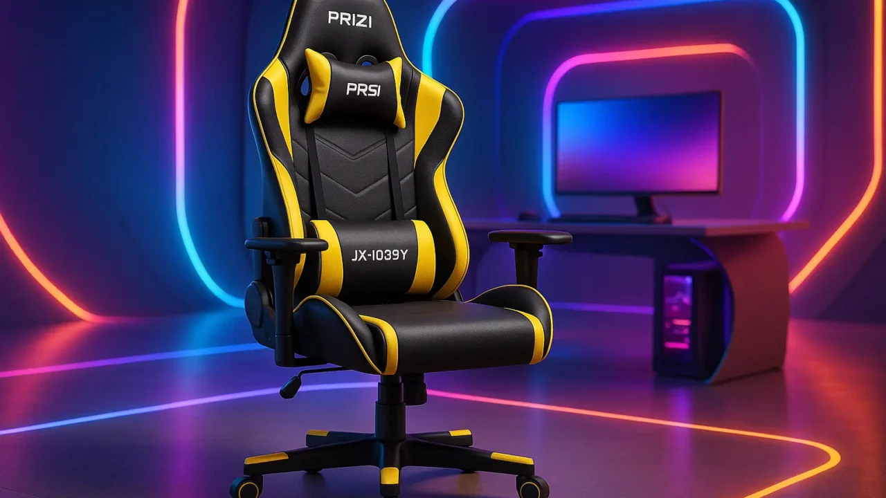 Cadeira Gamer Prizi JX-1039Y com Suporte e Altura Ajustável