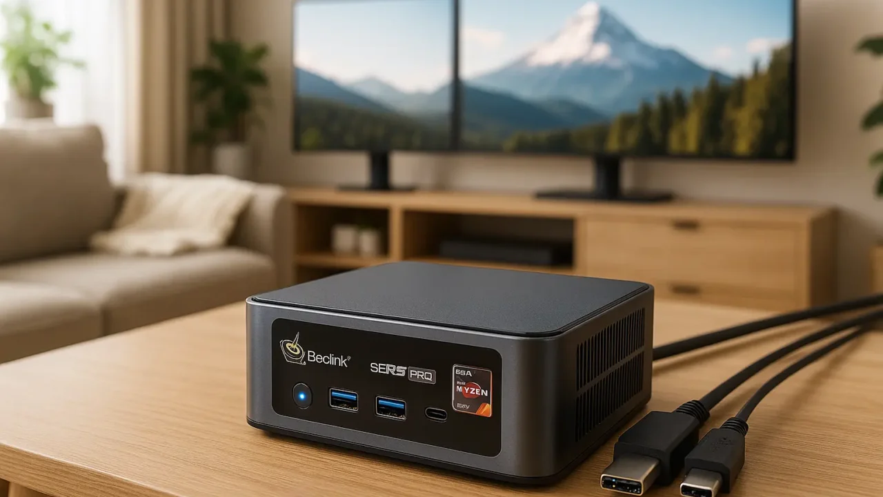 Beelink SER5 PRO: Mini PC potente com Ryzen 7, 32GB RAM e tela tripla