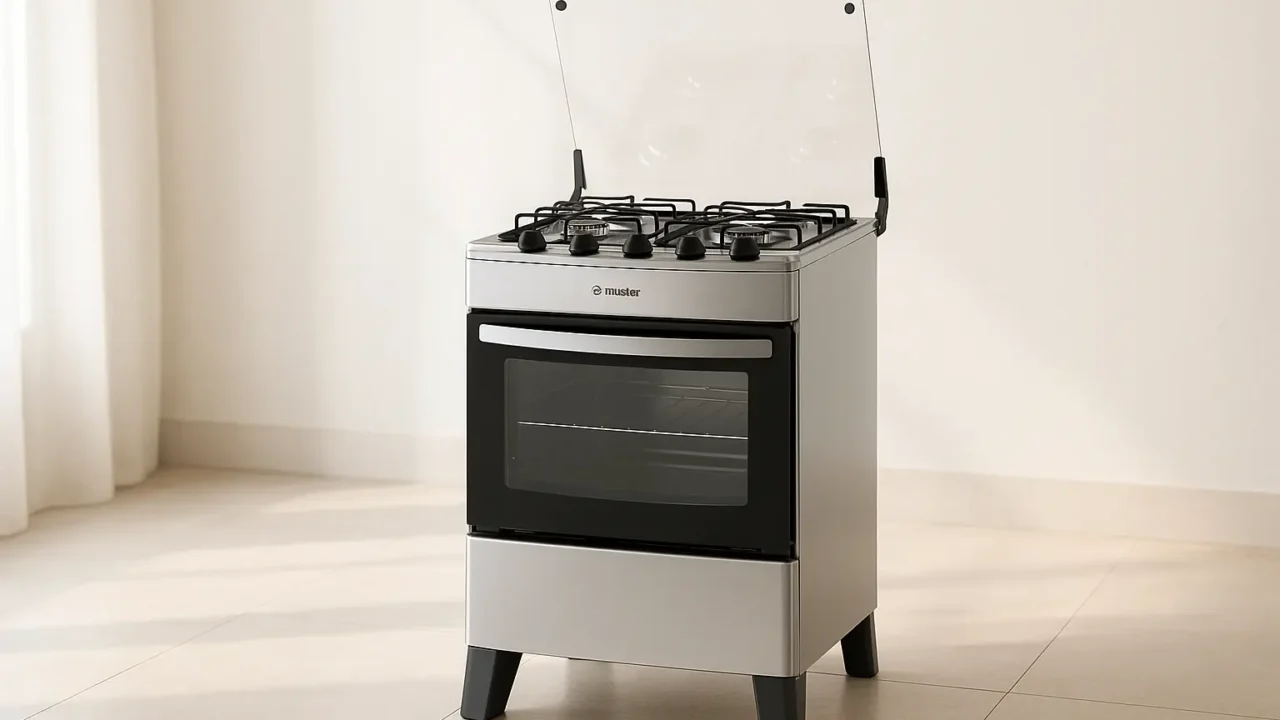 Fogão Mueller 4 bocas com Mesa de Vidro: firmeza, design e segurança