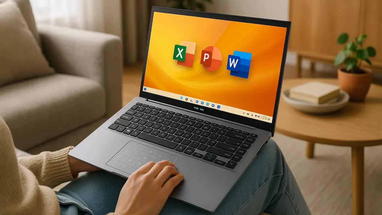 ASUS Laptop 14” com Office e NumberPad: Mobilidade e Produtividade