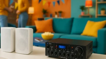 HAYONIK Kit de Som Ambiente 400W com Amplificador Bluetooth