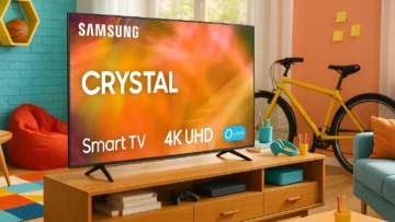 Samsung Smart TV Crystal 55" 4K UHD CU7700: Imagem Vibrante e Alexa Integrada