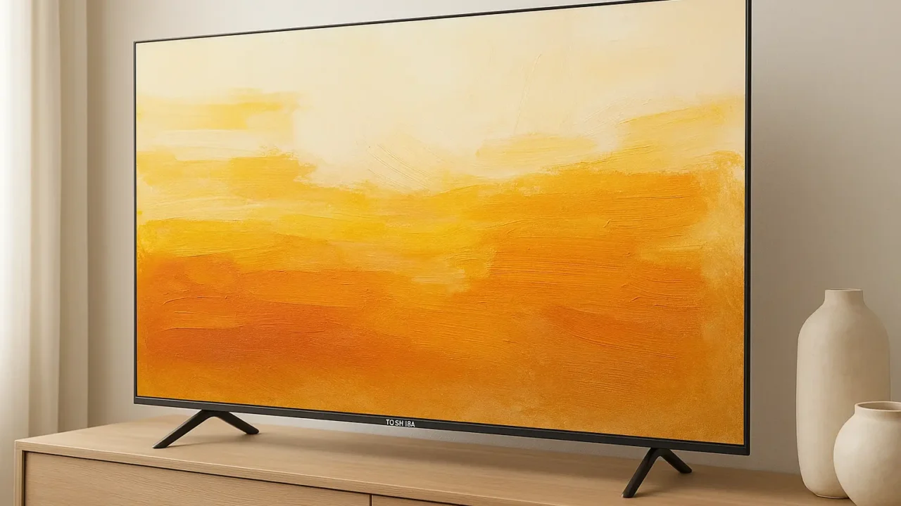 Smart TV Toshiba QLED 4K Vidaa 65" com Design Slim e Modo Arte