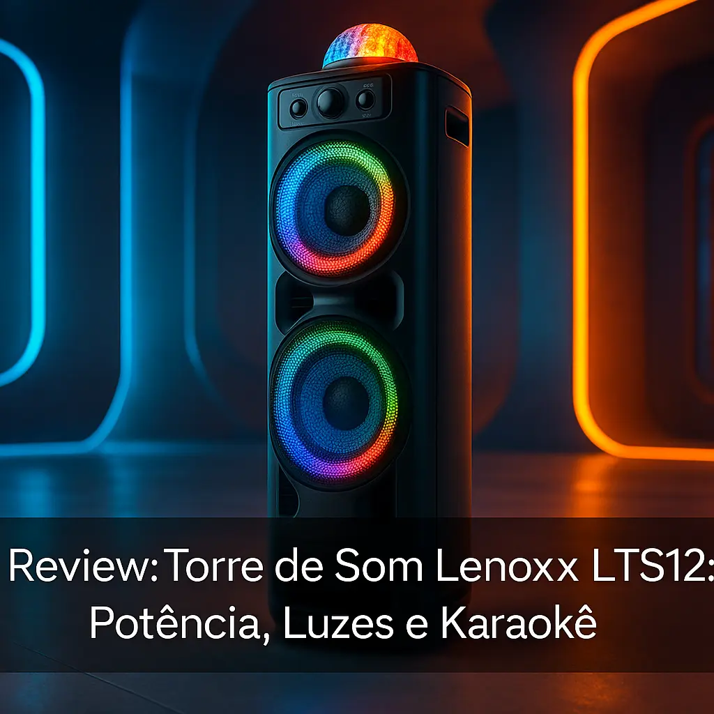 Torre de Som Lenoxx LTS12: Potência, Luzes e Karaokê