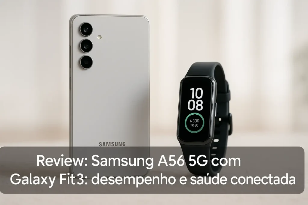 Samsung A56 5G com Galaxy Fit3: desempenho e saúde conectada