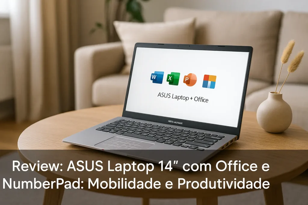 ASUS Laptop 14” com Office e NumberPad: Mobilidade e Produtividade