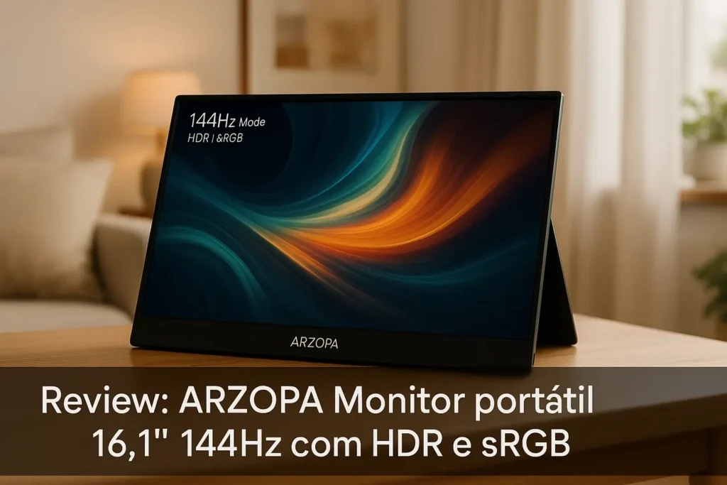 ARZOPA Monitor portátil 16,1'' 144Hz com HDR e sRGB
