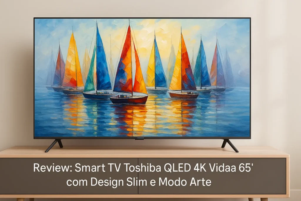 Smart TV Toshiba QLED 4K Vidaa 65" com Design Slim e Modo Arte
