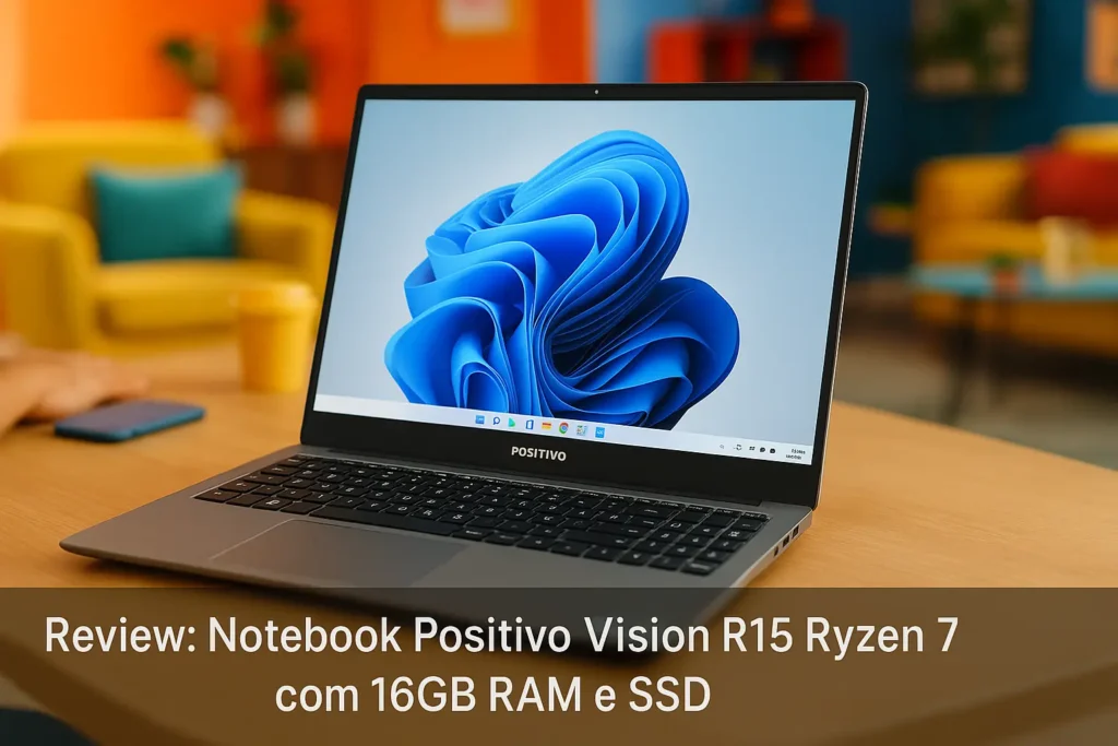 Notebook Positivo Vision R15 Ryzen 7 com 16GB RAM e SSD