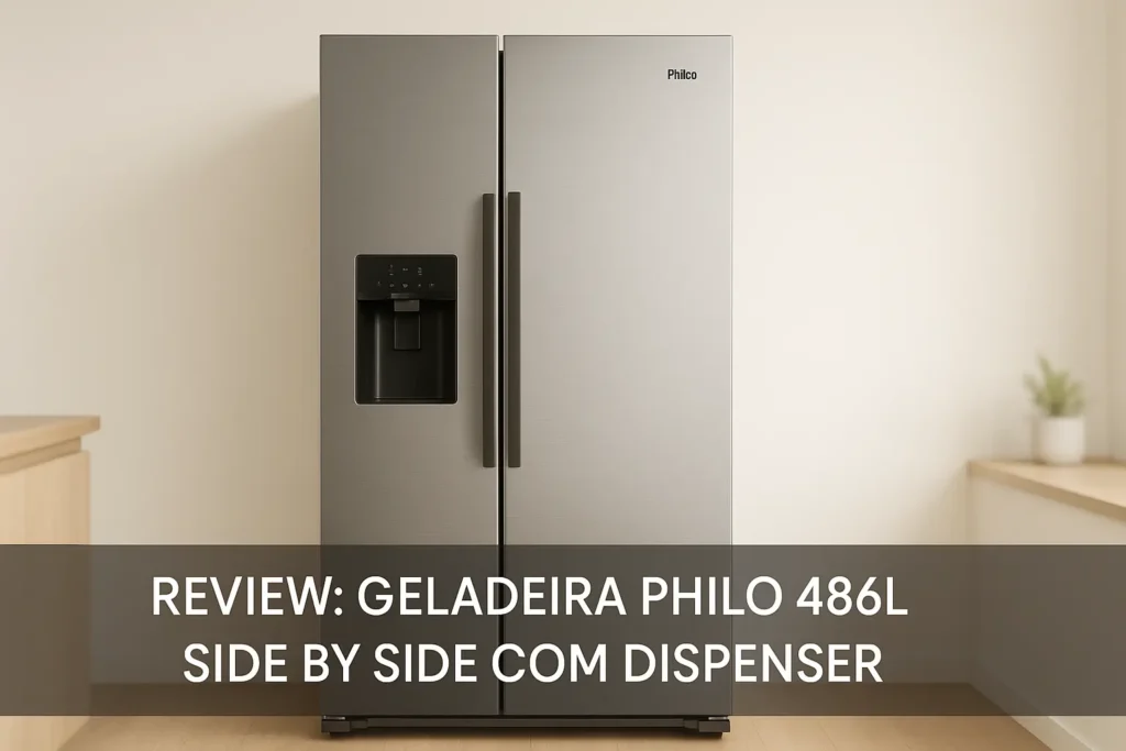 Geladeira Philco 486L Side by Side com Dispenser