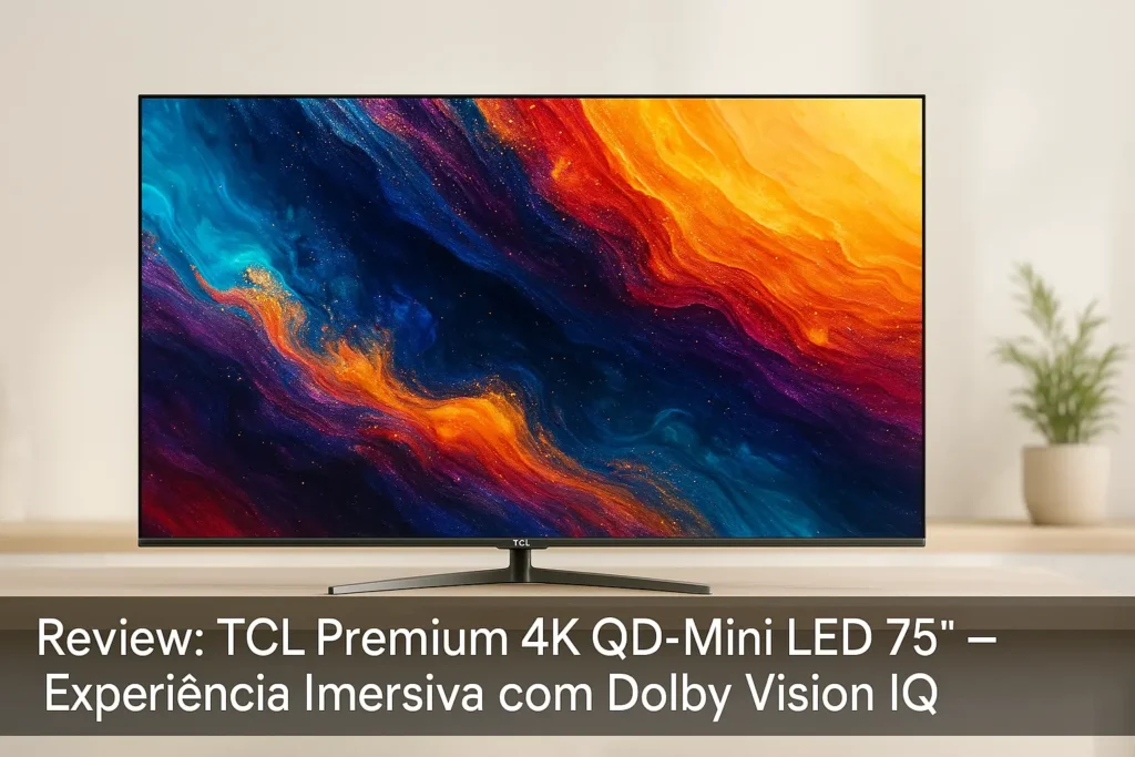 TCL Premium 4K QD-Mini LED 75" – Experiência Imersiva com Dolby Vision IQ