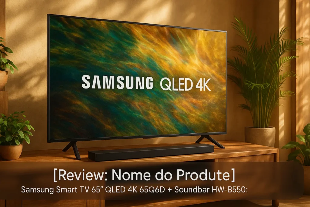 Samsung Smart TV 65" QLED 4K 65Q60D + Soundbar HW-B550: Imersão Completa em Som e Imagem