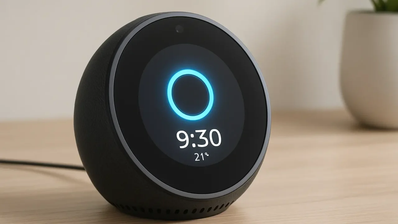 Echo Spot com Alexa: Inteligência e Som Vibrante no Seu Despertar