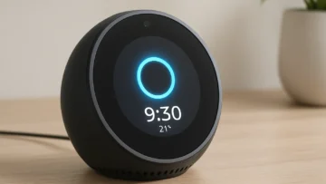 Echo Spot com Alexa: Inteligência e Som Vibrante no Seu Despertar