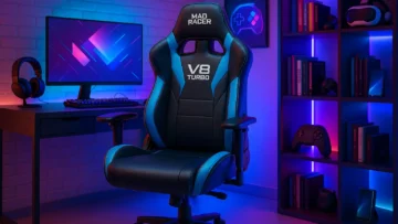 Cadeira Gamer Mad Racer V8 Turbo Azul: conforto e desempenho