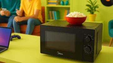 Forno Micro-ondas 20L Preto Midea MRAS22: compacto, eficiente e seguro