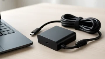 Slim 65W USB C Laptop Charger for HP Spectre X360, ProBook, EliteBook: Carregamento Rápido e Portátil