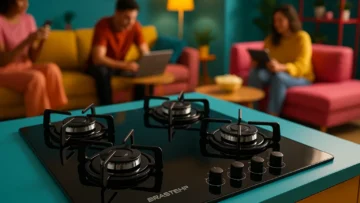 Cooktop 4 bocas Brastemp com Funções Especiais: potência e segurança