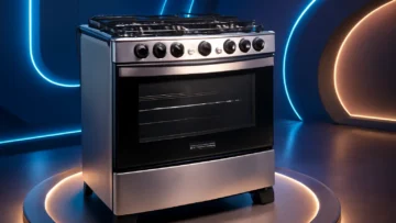 Fogão Brastemp 5 Bocas Cor Inox Com Botões Removíveis e Exclusivo Aro Protetor