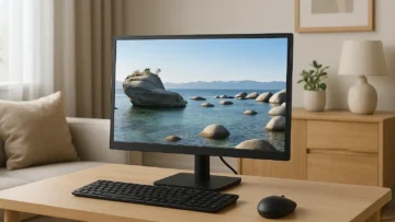 Monitor LED 21.5" Full HD 75Hz com HDMI/VGA: Compacto e Confiável para o Dia a Dia