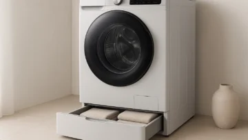 Samsung Pedestal AI com Gaveta Removível: Organização e Conforto