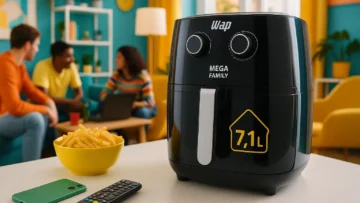 WAP Air Fryer MEGA FAMILY 7,1L: Capacidade, Potência e Facilidade