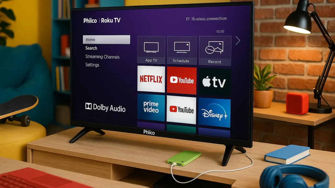 Smart TV Philco 40” Roku TV: Dolby Audio e Conectividade