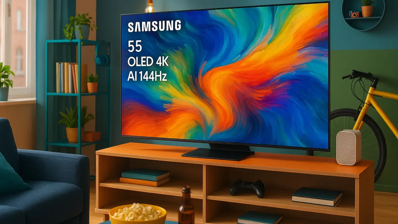 Samsung Smart TV 55 OLED 4K com AI e 144Hz
