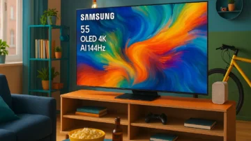 Samsung Smart TV 55 OLED 4K com AI e 144Hz