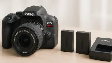 Canon EOS Rebel T7i: Baterias de Longa Duração e Carregador Inteligente