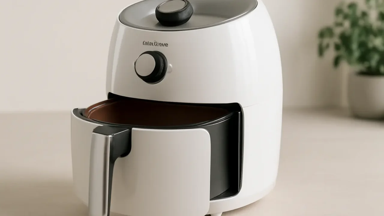 Fritadeira Air Fryer Britânia 5,5 L Revestimento Redstone BAF52 1500W Branco com Inox